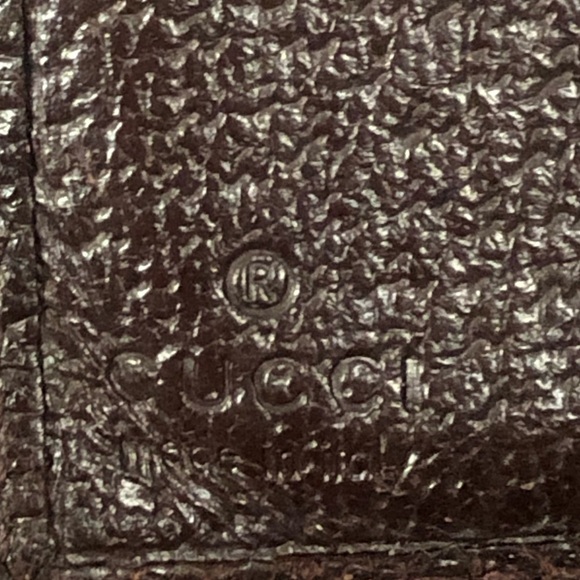 GUCCI GG Web Brown Leather and Tan Canvas Monogram Trifold Wallet Authentic - Picture 12 of 17
